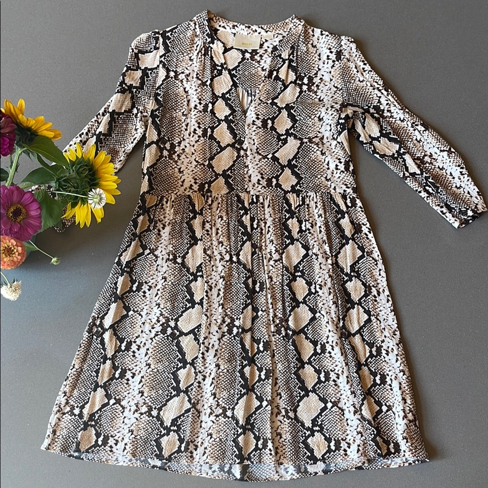 Maeve by Anthropologie Stylish Snake Print Dress